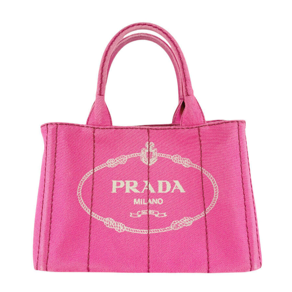 Prada 2way Shoulder Bag Canapa Canvas Pink